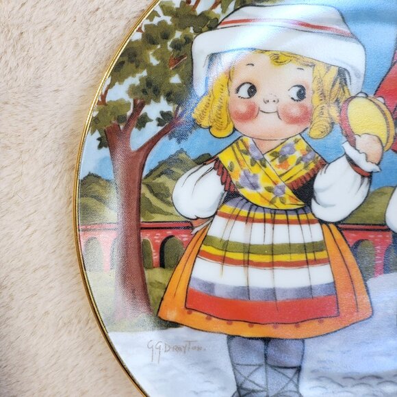 DOLLY DINGLE WORLD TRAVELER COLLECTOR PLATE SERIES 1 DOLLY SINGLE VISITS ITALY - Picture 2 of 6
